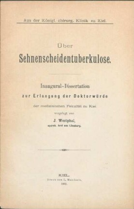 Über Sehnenscheidentuberkulose