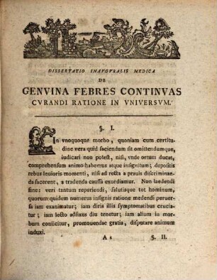 Diss. inaug. ... de genuina febres continuas curandi ratione in universum