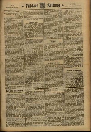 Zweite Ausgabe vom Dienstag, den 11. April 1911.