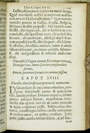 Caput XVIII. Novella Antichristianæ tyrannidis commenta.