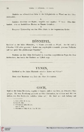 [Hönnepel, Vynen, Goch, Wissen]