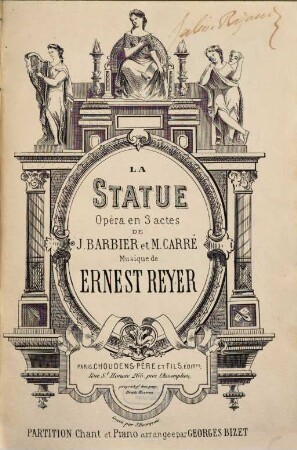 La statue : opéra en 3 actes