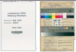 Entnazifizierung Karl Arns , geb. 05.01.1916 (Kaufmaennischer Angestellter)