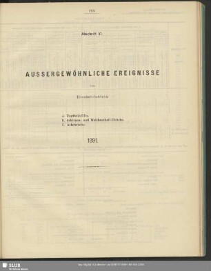 Abschnitt VI. Aussergewöhnliche Ereignisse beim Eisenbahnbetriebe