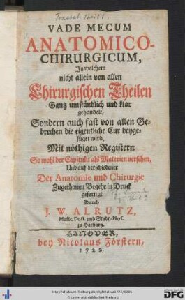Vade Mecum Anatomico Chirurgicum.