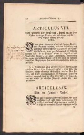 Articulus IX. Von der Zeugen-Verhör.