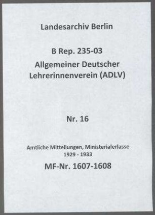 Höheres Schulwesen, Mittelschule, Volksschule