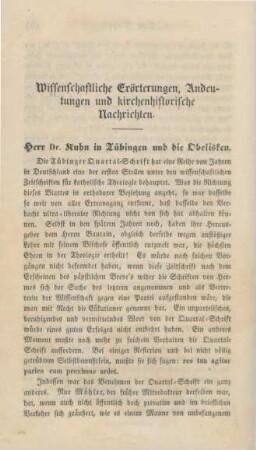 166-216 Wissenschaftliche Erörterungen, Andeutungen und kirchenhistorische Nachrichten