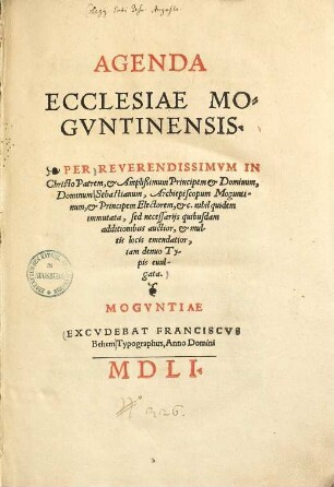 Agenda ecclesiae Moguntinensis
