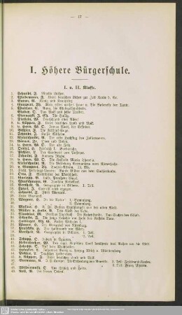 I. Höhere Bürgerschule