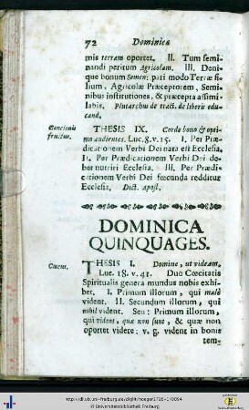 Dominica Quinquagesimae.
