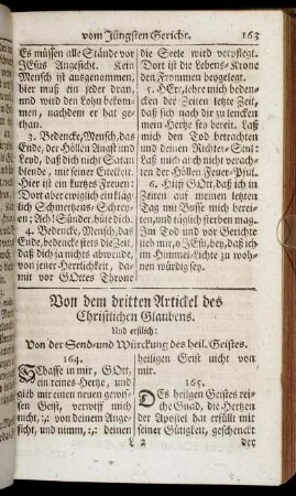 Von dem dritten Artickel des Christlichen Glaubens.