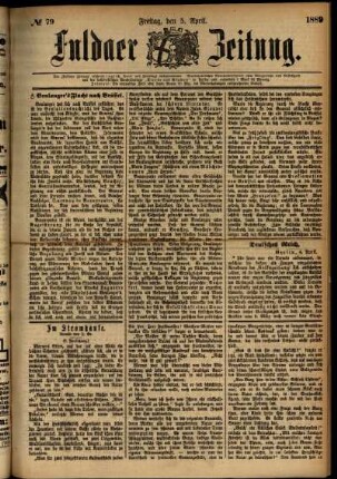 Ausgabe vom Freitag, den 05. April 1889.