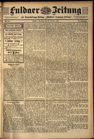 Zweite Ausgabe vom Samstag, den 22. Oktober 1898.