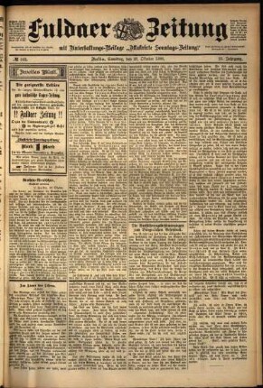 Zweite Ausgabe vom Samstag, den 22. Oktober 1898.