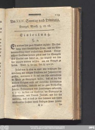 Am XXIV. Sonntag nach Trinitatis. Evangel. Matth. 9, 18 - 26.