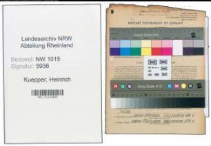 Entnazifizierung Heinrich Kuepper , geb. 29.12.1903 (Kaufmann)