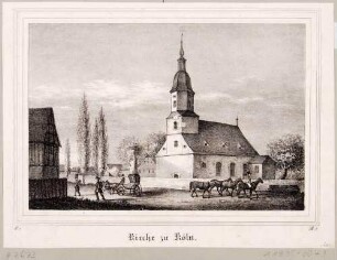 Die St.-Urbanskirche von Cölln östlich von Meißen von Südwesten, aus Sachsens Kirchen-Galerie von Hermann Schmidt, 1837, Bd. 1