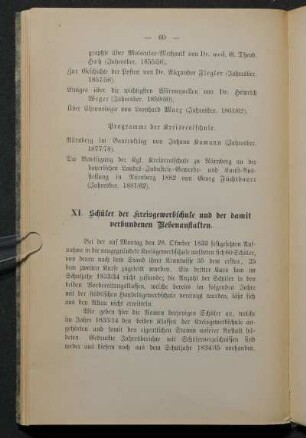 XI. Schüler der Kreisgewerbschule und der damit verbundenen Nebenanstalten.