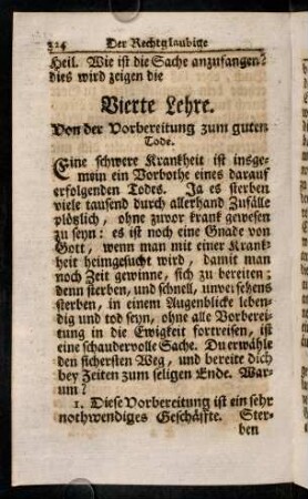 324-331, Vierte Lehre. Von der Vorbereitung zum guten Tode.