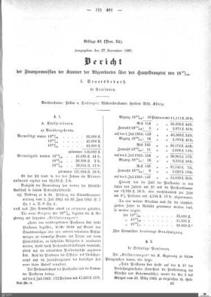Bericht der Finanzcommission über den Hauptfinanzetat von 1867-1870