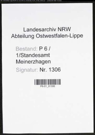 Heiratsregister Standesamt Meinerzhagen