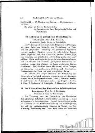 20. Anleitung zu geologischen Beobachtungen