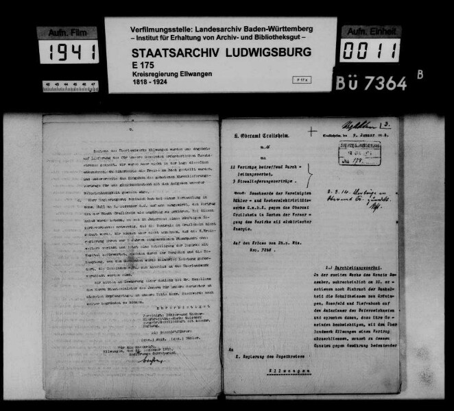 Stromversorgung der Gemeinden des Oberamts Crailsheim (insbesondere der Stadt Crailsheim)