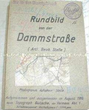 Aufklappbares Panorama-Bild eines Frontabschnittes aus dem 1. Weltkrieg