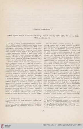 [Rezension von: Jakub Pokora, Sztuka w służbie reformacji. Śląskie ambony 1550-1650]