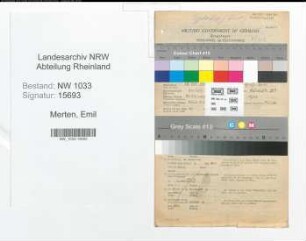 Entnazifizierung Emil Merten , geb. 18.10.1918 (Hilfsarbeiter)