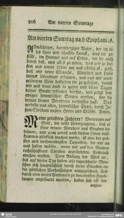 Am vierten Sonntag nach Epiphanias