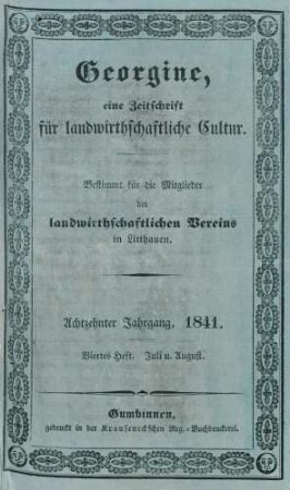 Achtzehnter Jahrgang, 1841. Viertes Heft. Juli u. August.