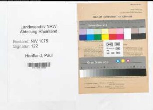 Entnazifizierung Paul Hanfland , geb. 22.04.1890 (Oberstudiendirektor)