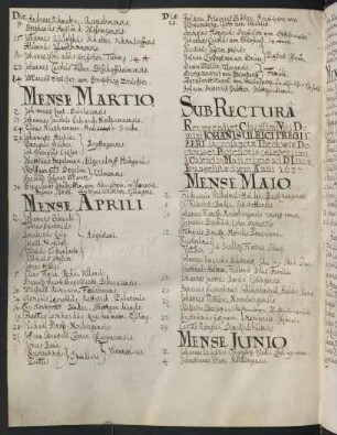 Sommerhalbjahr 1627. Rektorat Johann Ulrich Pregi(t)zer