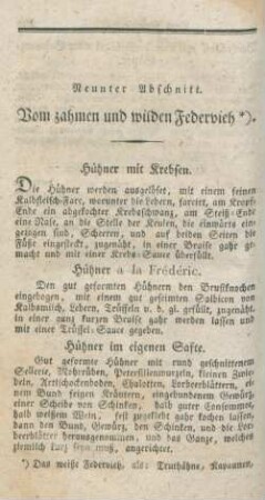 Neunter Abschnitt. Vom zahmen und wilden Federvieh