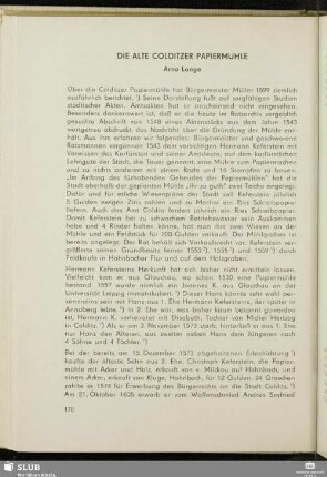 Die Alte Colditzer Papiermühle