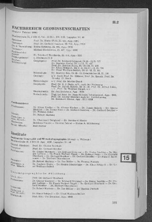 Fachbereich Geowissenschaften
