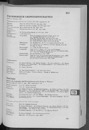 Fachbereich Geowissenschaften