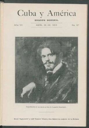 Reproducción de un retrato al óleo de Leopoldo Romañach.
