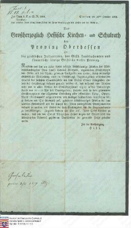 Anordnung über die Staatstrauer anlässlich des Ablebens der Großherzogin Louise Karoline Henriette v. Hessen und bei Rhein