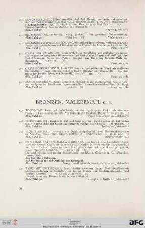 Bronzen, Maleremail (Nr. 437-449)