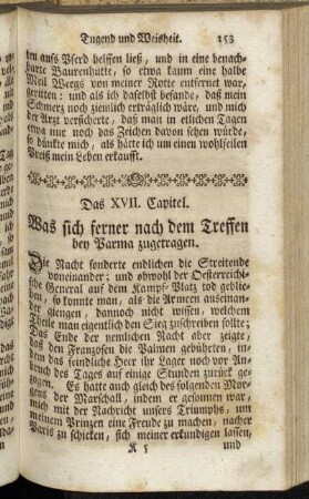 Das XVII. Capitel. Was sich ferner nach dem Treffen bey Parma zugetragen