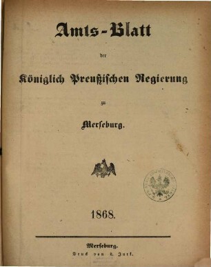 Amtsblatt der Regierung zu Merseburg. 1868