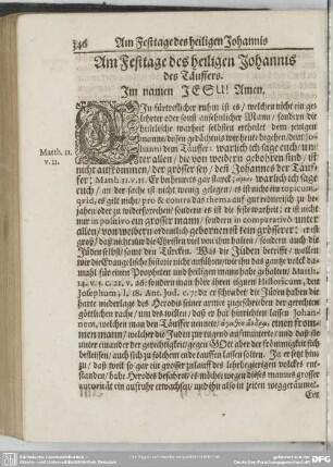 Am Festtage des heiligen Johannis des Täuffers