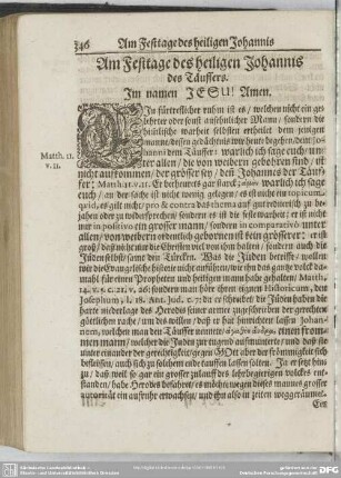 Am Festtage des heiligen Johannis des Täuffers