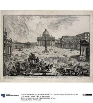 Ansicht der Basilica und des Platzes von San Pietro in Vaticano (aus: Vedute di Roma)