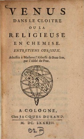 Venus dans le cloître ou la religieuse en chemise : Entretiens curieux