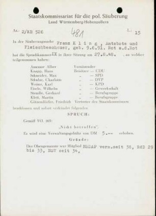 Kling, Franz