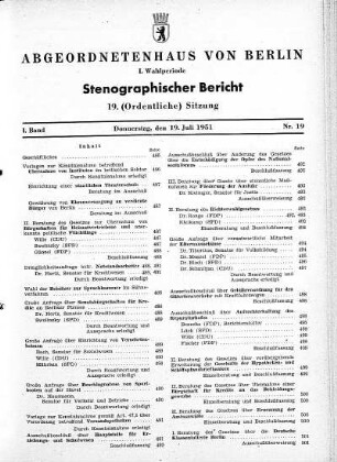 Nr. 19, 19. Juli 1951